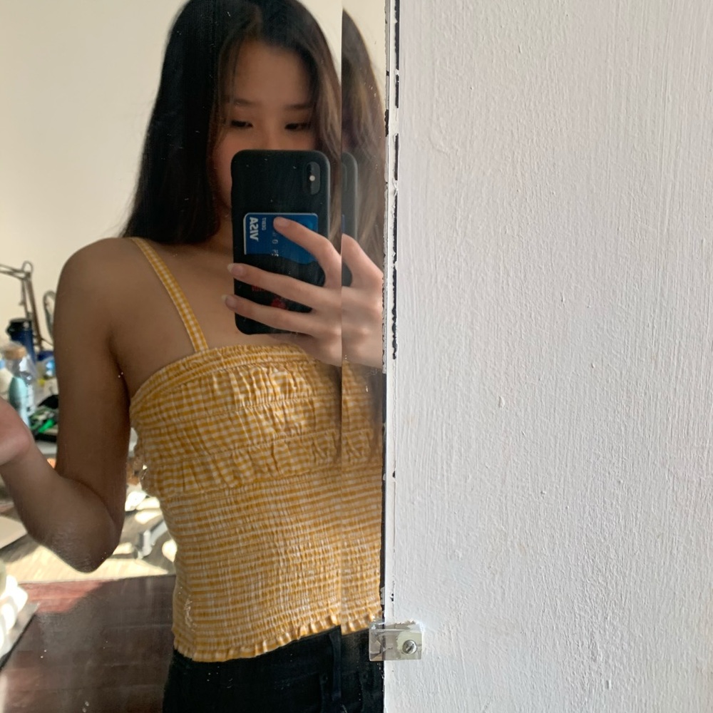 yellow gingham tank